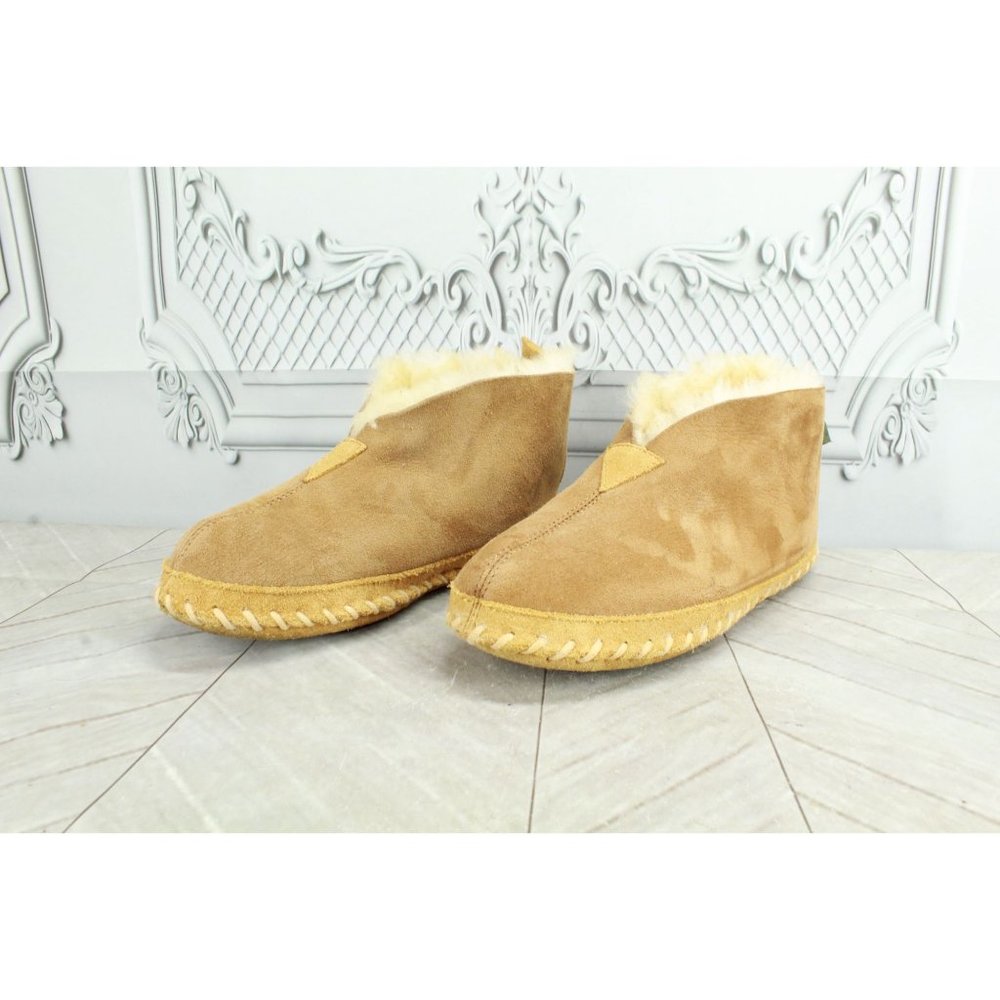 LL Bean Brown Suede Slip On Wicked Good Moccasin Slippers Boot Size 6 M - Picture 2 of 9